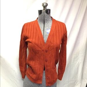 Vintage Ribbed Button-Down Cardigan